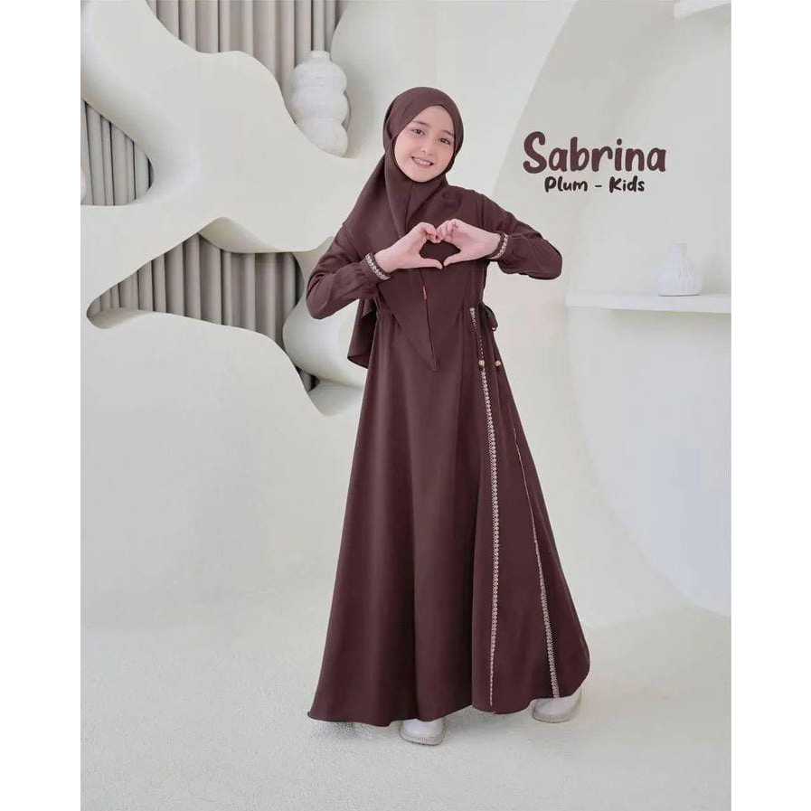 Muslimah Fashion Sabrina Syari Kids Gamis Anak Umur 9 10 11 12 Tahun Bahan Katun Crinkle Airflow Pre