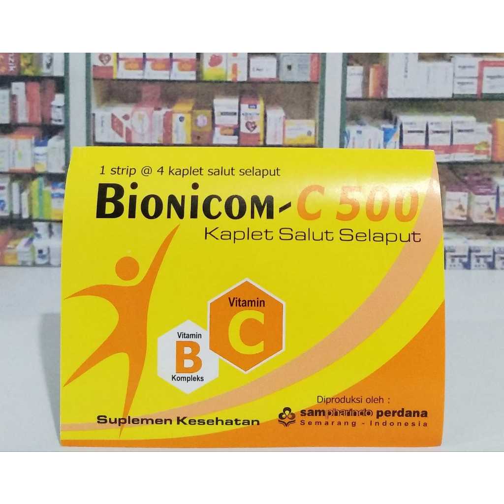 BIONICOM-C 500MG (1 STRIP ISI @4 KAPLET) - MENJAGA STAMINA TUBUH