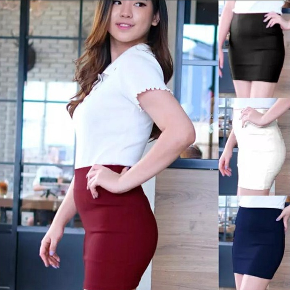 New ROK SPAN PENDEK DEWASA BAHAN SCUBA / ROK SPAN WANITA KEKINIAN TERMURAH / ROK SPAN PENDEK WANITA 