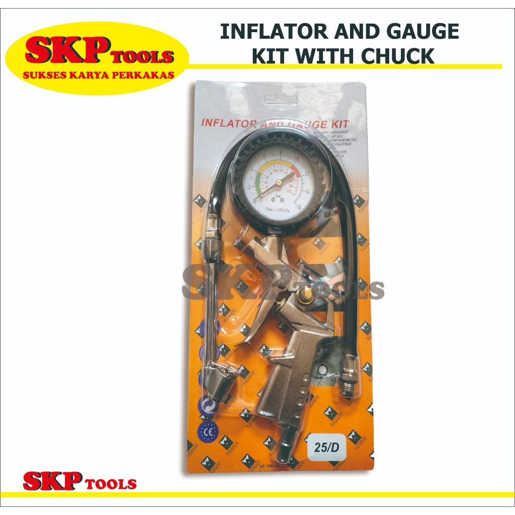 INFLATOR & GAUGE KIT WITH CHUCK