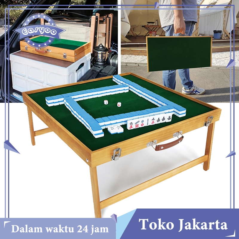 Portable Mahjong Set Dengan Meja Mahjong Mainan Board Game