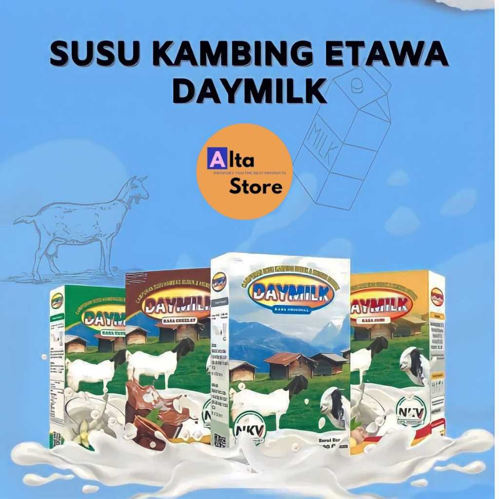 

Susu Kambing Daymilk Rasa Original Cokelat Vanila Jahe Susu Kambing Etawa Halal BPOM 200 Gram Pontianak