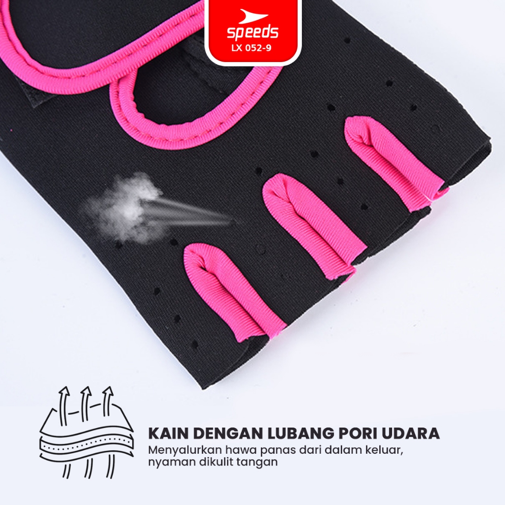 SPEEDS Sarung Tangan Gym Fitness Olahraga Anti Slip Unisex LX 052-9