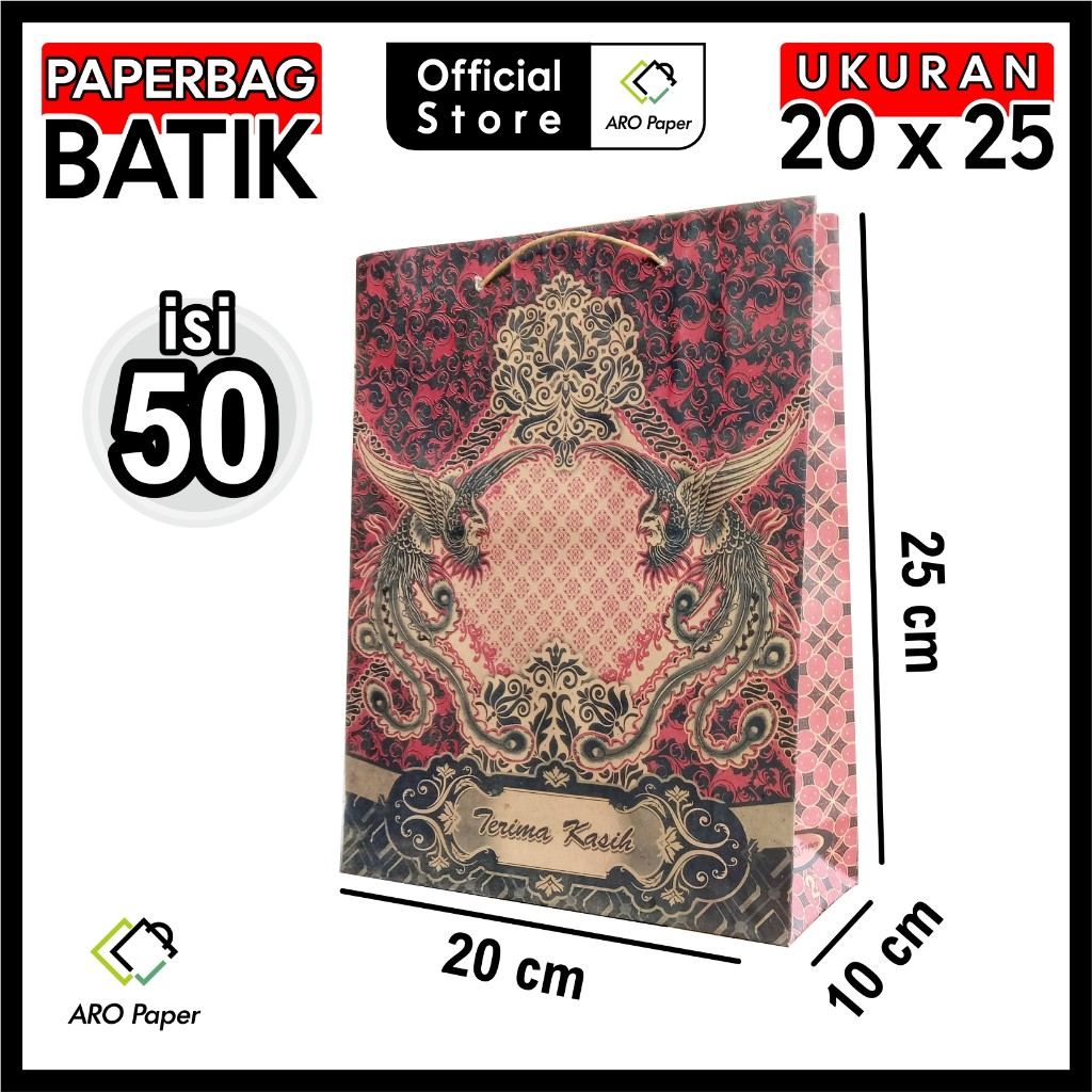 

Paper Bag Batik | Ukuran 20x10x25 cm (Isi 50 pcs)