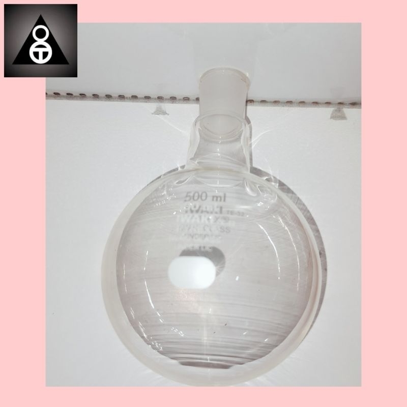 Boiling Flask iwaki pyrex 500ml/labu alas bulat