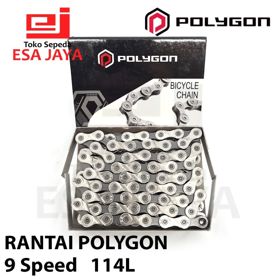 Rantai Polygon 9 Speed 9sp 114L KMC X9 Bicycle Chain Sepeda