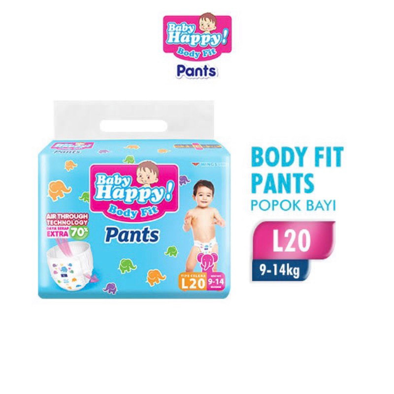 Baby Happy Body Fit Pants Popok Pampers Celana L20