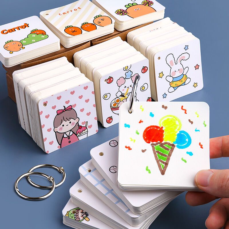 

Ring besi buku catatan kecil buku catatan siswa dengan buku catatan kosong saku kartun mini minimalis