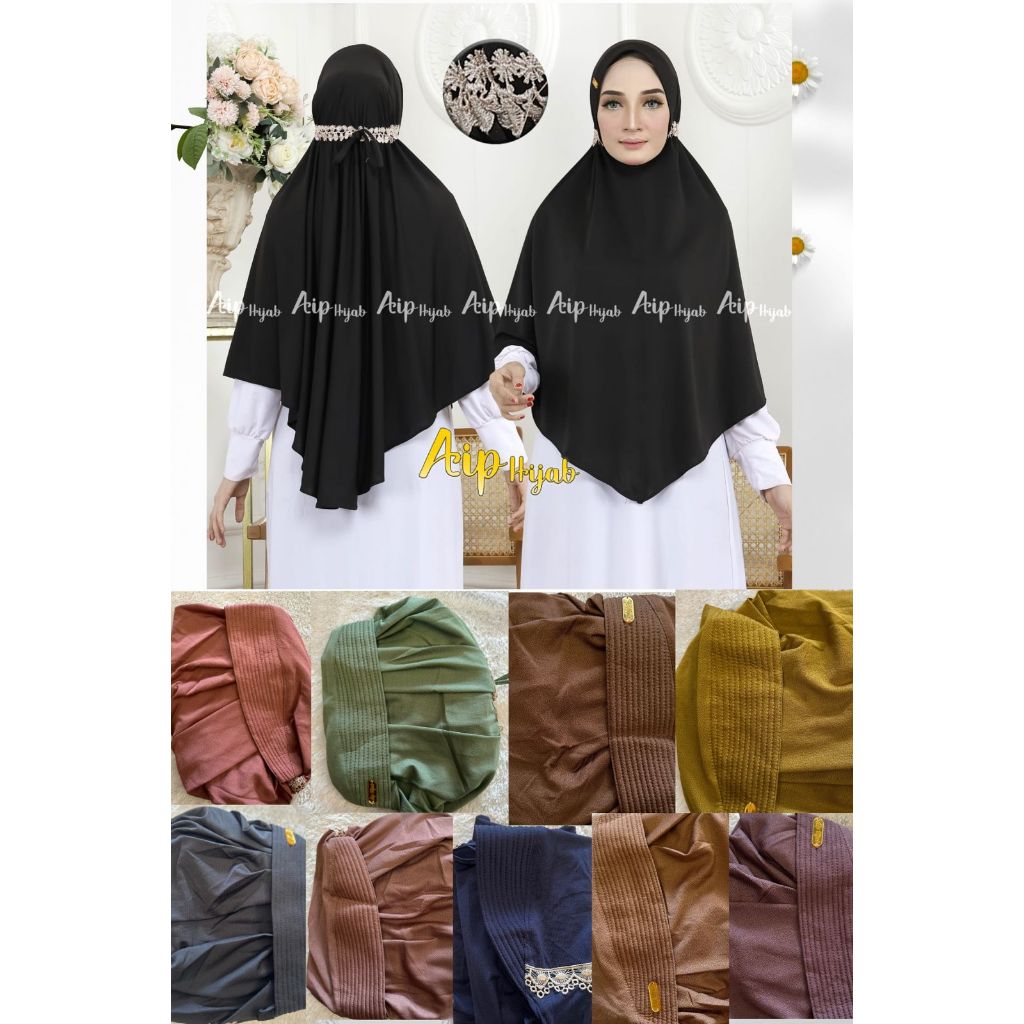 Hijab Instant Polos / Aip hijab / Hijab Lingkaran Renda