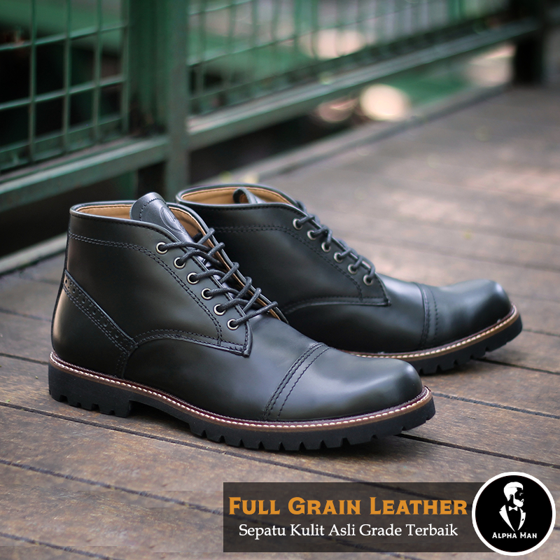 Sepatu Boots Fashion Pria Sneaker Kasual Casual Boot Safety Kulit Asli