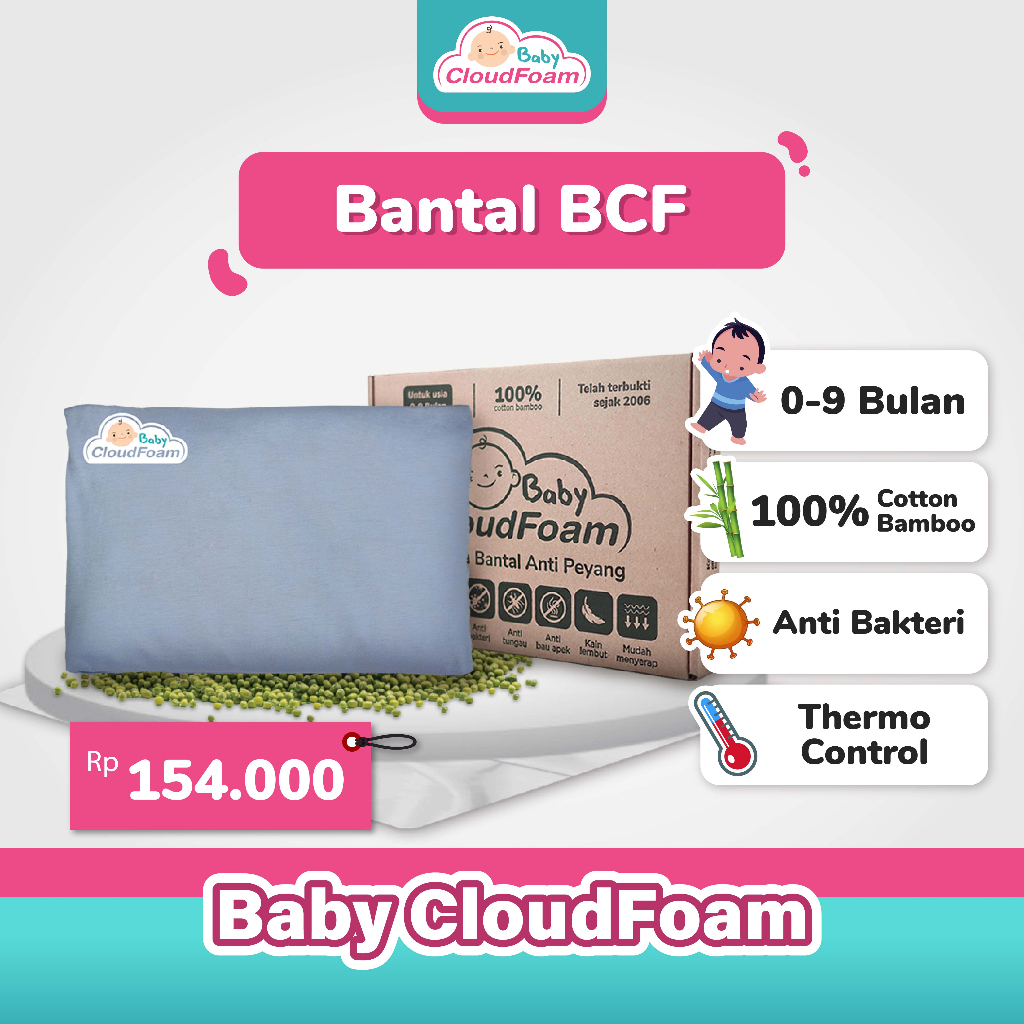 Baby Cloudfoam Paket Santai 1 Bantal Anti Peyang + 1 Bantal Dot Bayi