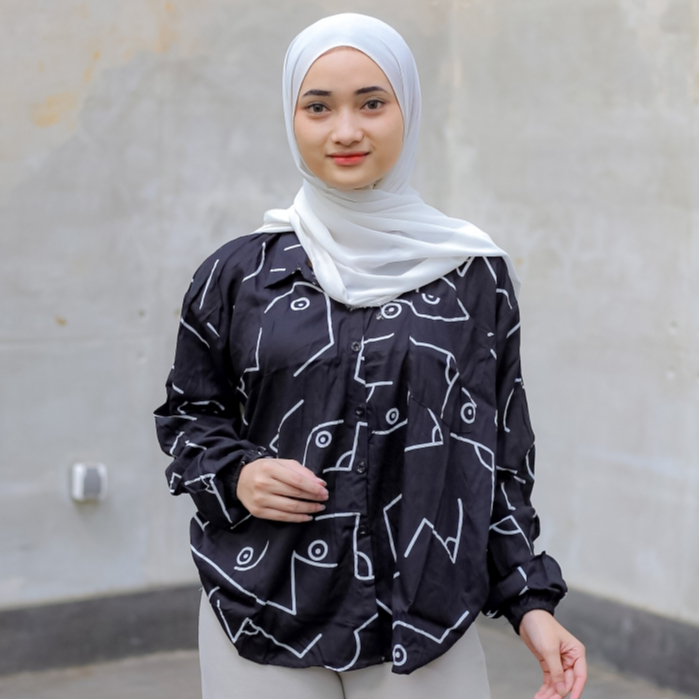 OUTFIT KULIAH WANITA KEKINIAN KEMEJA RAYON SET KOREAN STYLE