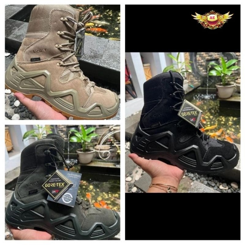 Sepatu PDL LOWA CHINA 8'inci Warna Hitam, Gren hijau, Gurun