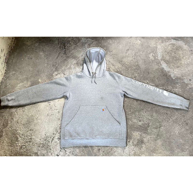 Hoodie Carhartt Spellout warna abu abu