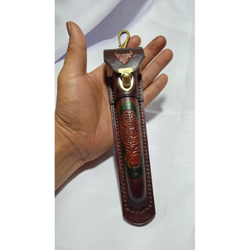 Sarung Kulit Pipa Once Custom Ukiran Harimau