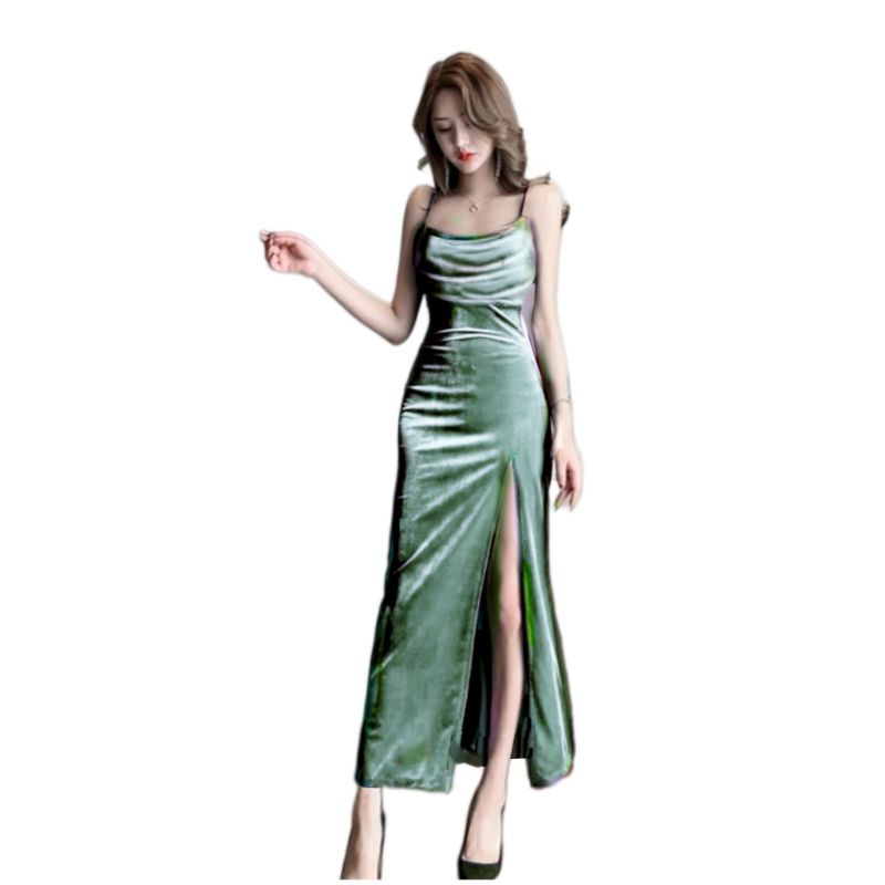 Maxi long dress charlize velvet bludru