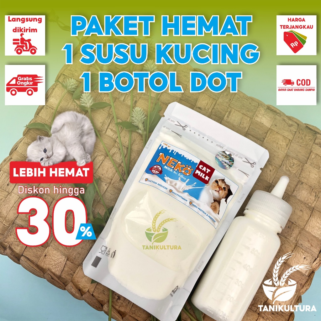 Dot Kucing + Susu Kucing Baru Lahir Paket Hemat Susu dan Dot Kucing Kitten Neko Catmilk Susu Untuk A