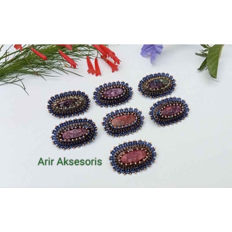 Bros Embroidery Batu Druzy Handmade