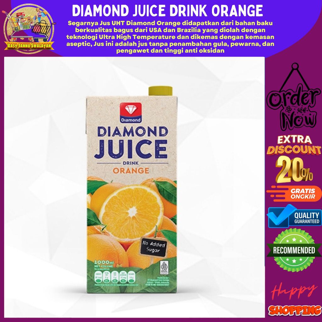

DIAMOND JUICE UHT ORANGE 1 LITER | DIAMOND JUS JERUK 1 L