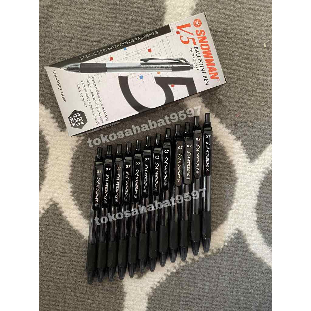 

Bolpoint snowman V5 0.7mm hitam / pena / ballpoint/ pulpen