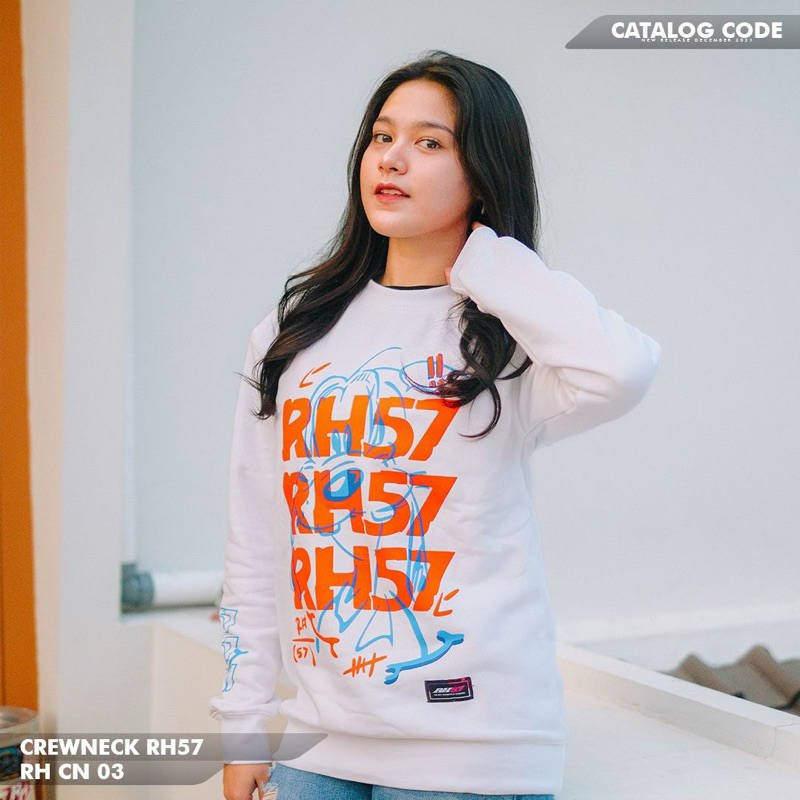 RH57 CREWNECK RH CN 03 // SWEATER PRIA / WANITA (ORIGINAL RH57)