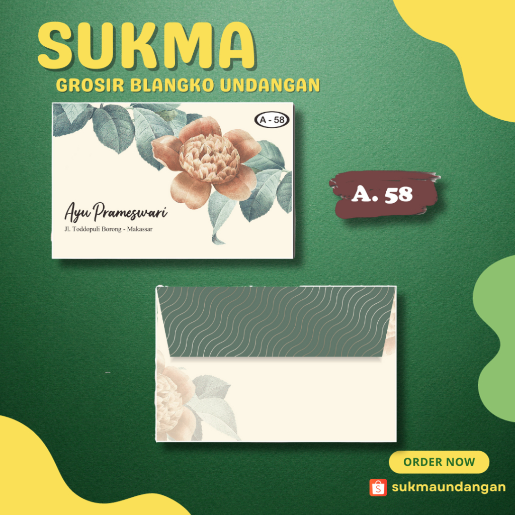 

AMPLOP KONDANGAN NIKAH MURAH FALAH A 58 50 PCS UKURAN KECIL | SUKMA UNDANGAN
