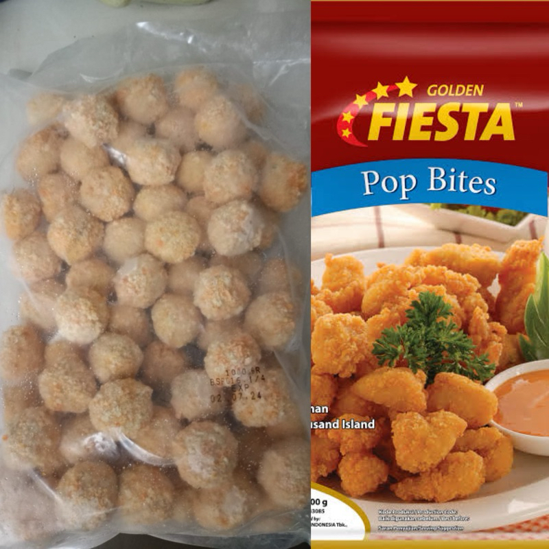 Chicken Pop Bites Fiesta 1 Kg / Nugget Bola Daging Ayam / Repack