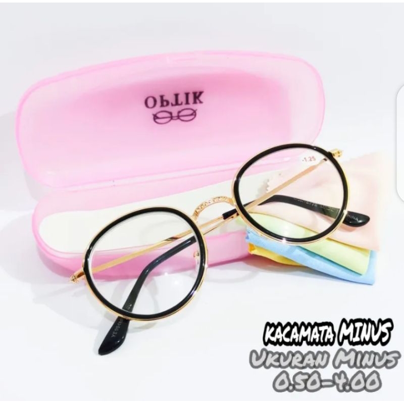 Kacamata Lensa minus rabun jauh wanita ( 0.50/4.00 ) Frame Y954 Kacamata Minus fashion Terbaru Korea