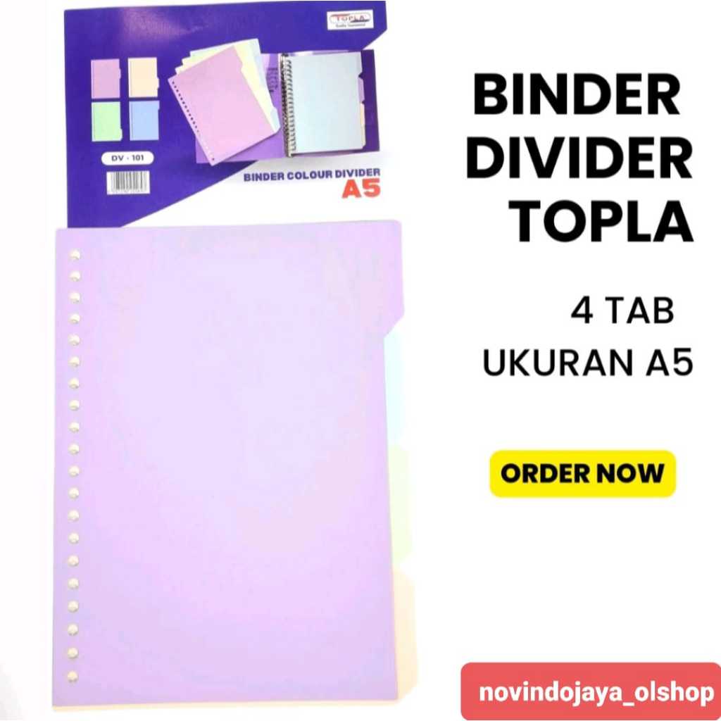 

BINDER DEVIDER/SISIPAN BINDER/ PEMBATAS BINDER TOPLA A5 20 LUBANG TERMURAH