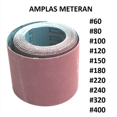 Amplas Roll Meteran Grit 60 80 100 120 150 240 320 400 / Amplas Rol Kertas 1 Meter
