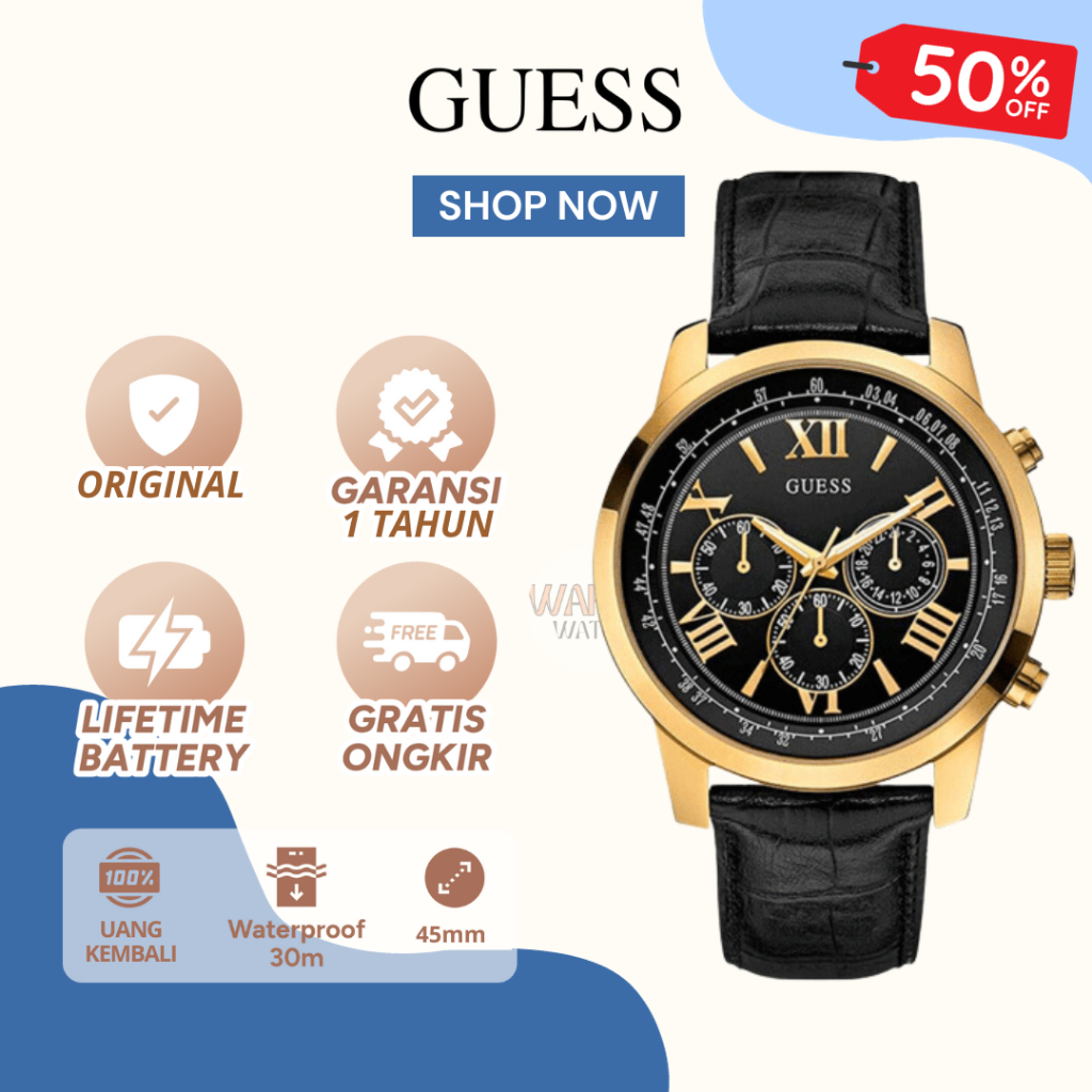 [ORIGINAL]-[COD] ✅ Jam Tangan Analog Guess Pria W0380G7 Watch Gc [BERGARANSI]