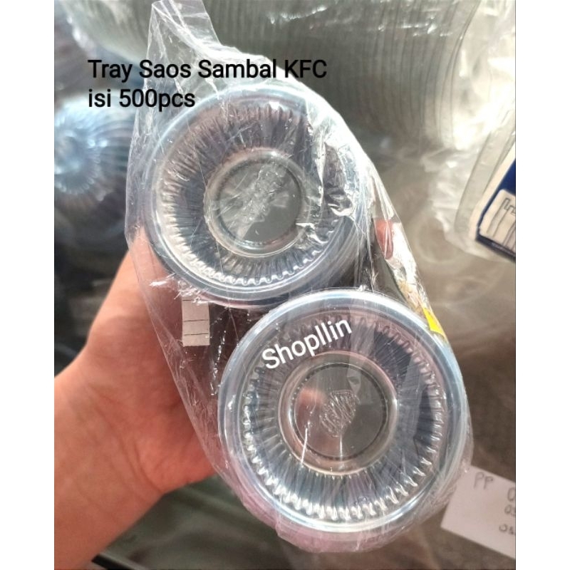 ( 500pcs ) Tray Mika Sambal Saos fried chiken Tebal / piring sambal / Tray sambal KFC / wadah sambal