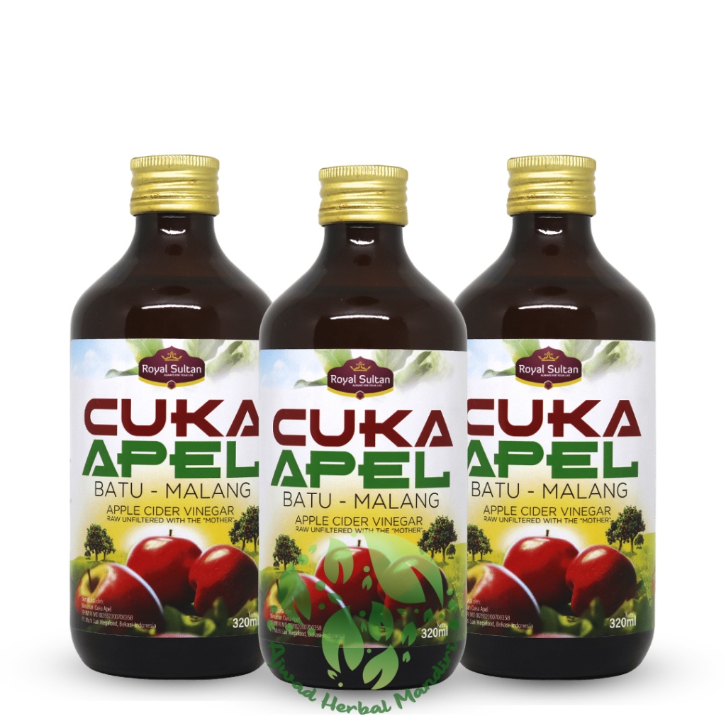 

Paket 3 Botol Cuka Apel Batu Malang Royal Sultan 320ml With Mother - Organic Apple Cider Vinegar