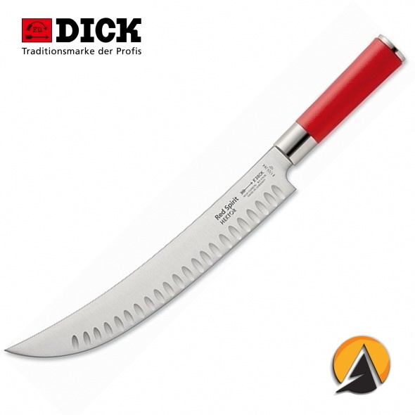 Butcher knife pisau F. Dick Red Spirit Hektor cimeter fluted made in germany original 26 cm 8.1725.2