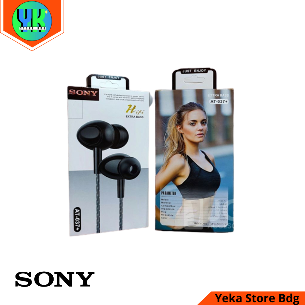 Handsfree AT-037 Headset Stereo Earphone Extra Bass