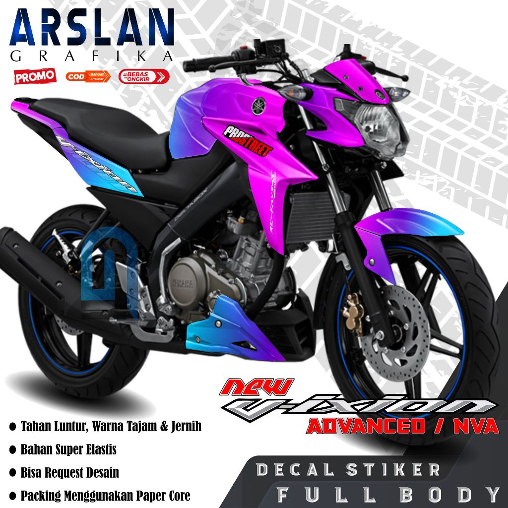 (BISA COD) Decal Vixion Advance Full Body Decal Vixion New NVA Full Body Dekal New Vixion Advance Va