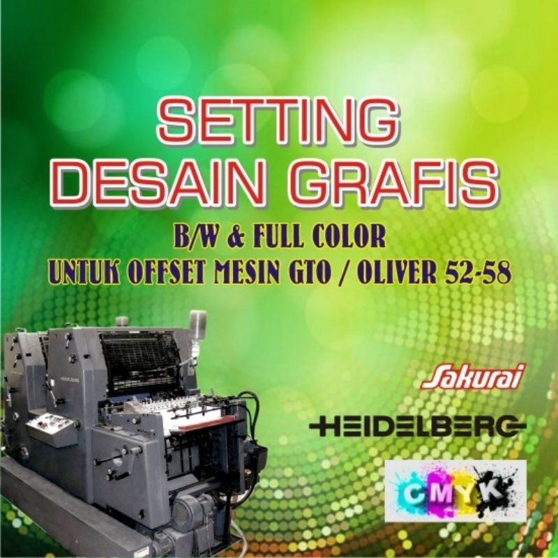 JASA SETING B/W & Full Color ( DESAIN GRAFIS ) untuk mesin offset GTO/Oliver 52-58