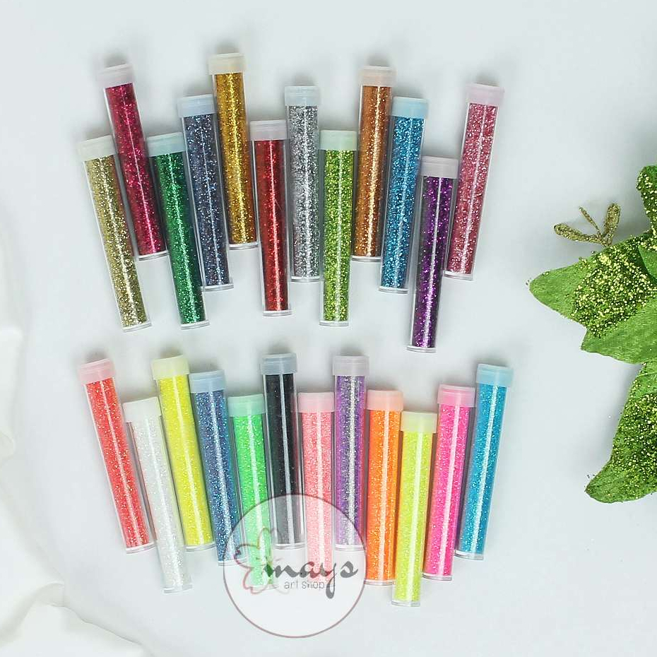 Glitter Bubuk / Glitter Powder / Serbuk Gliter Fluorence Glossy Bling Murah / Hiasan Akrilik Mahar S