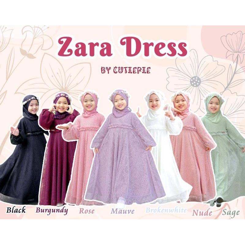 Dress ZARA SERIES Original by Cutiepie | Gamis Anak | Dress Anak | One Set | Gamis Premium | origina