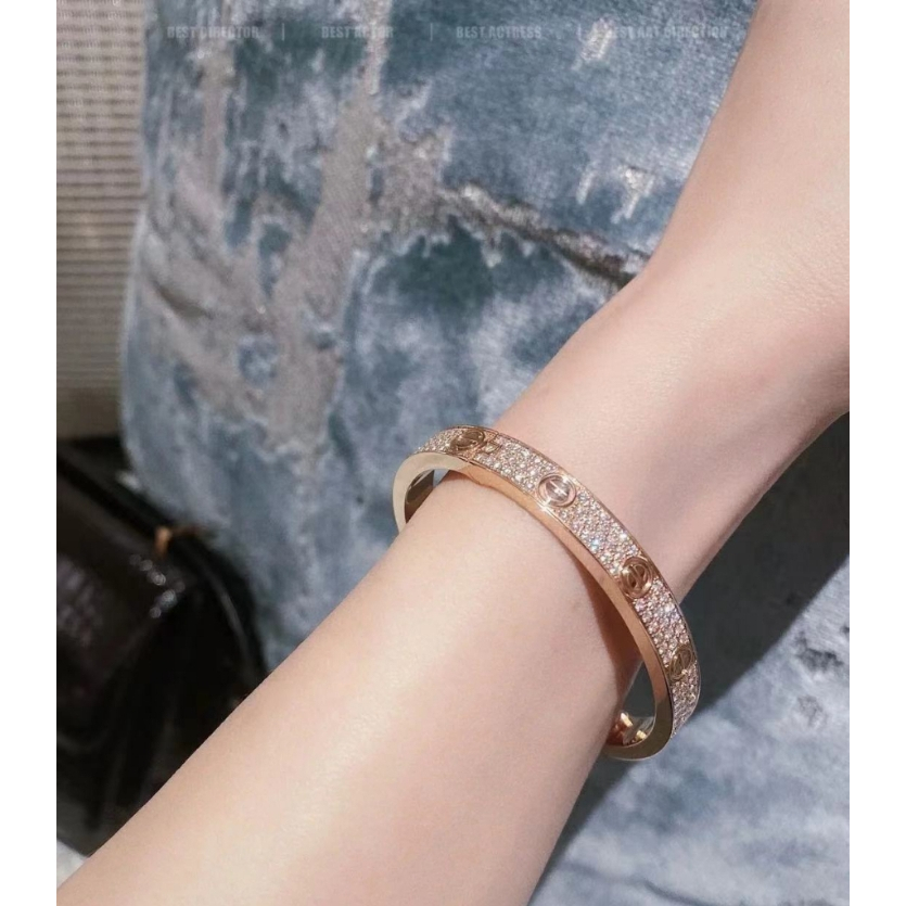 【17K / 750 emas asli / kadar 3.2 gram】Gelang 17k emas true  dengan emas mawar, emas putih, keramik d