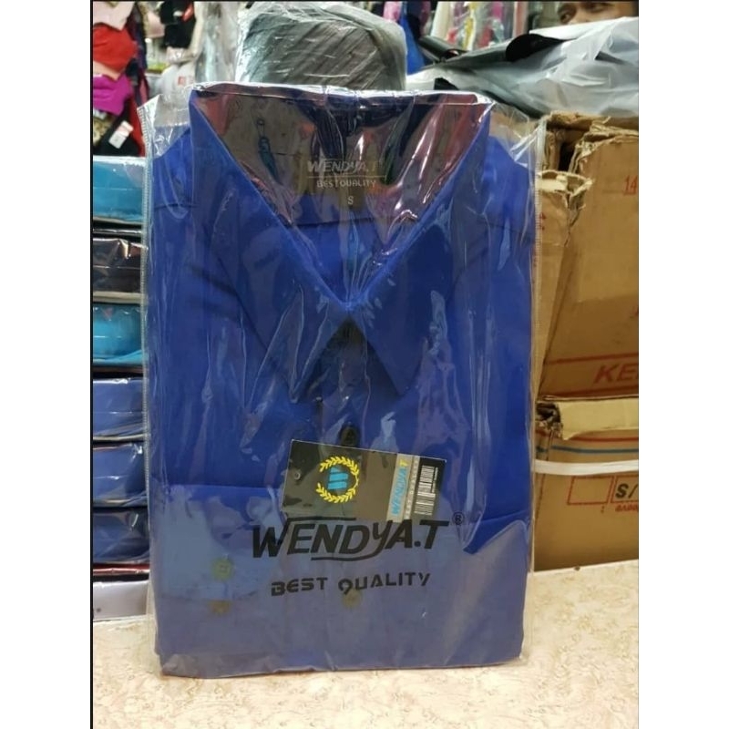 KEMEJA PRIA WENDYAT BIRU ELECTRIK/BENHUR/KEMEJA POLOS LENGAN PANJANG FORMAL