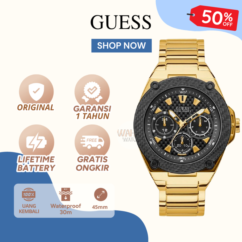 [ORIGINAL]-[COD] ✅ Jam Tangan Analog Guess Pria W1305G2 Watch Gc [BERGARANSI]