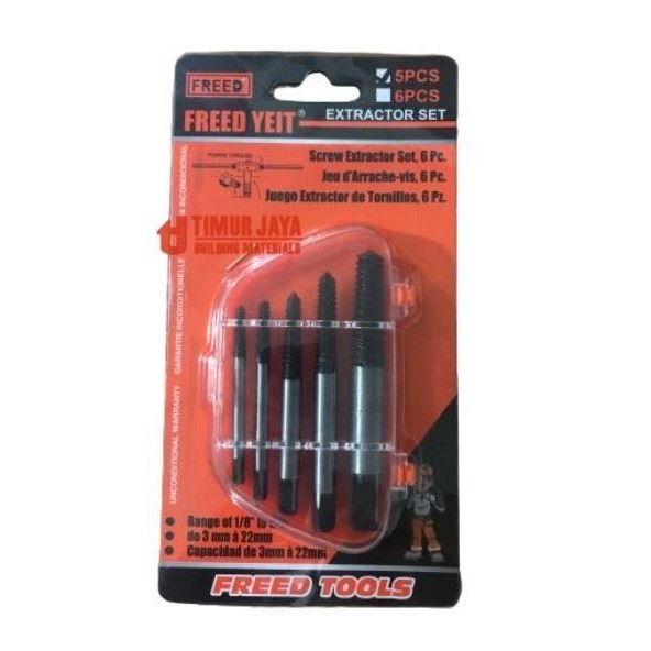 MOLLAR Tab Balik 5pcs Screw Extractor Set Pembuka Baut Patah