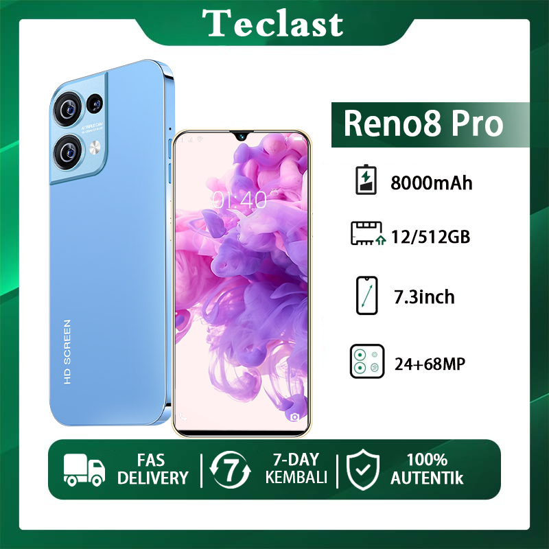 【2023NEW HP】 hp murah Reno8 Pro 5G 7.3Inci 68MP Ponsel Jaminan panggilan telepon Kualitas 12GB+512GB