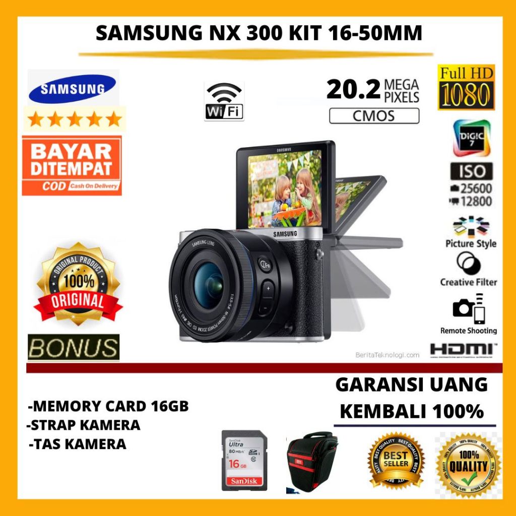 SAMSUNG NX 300 KIT 16-50MM [FREE ACCESORIES KAMERA]