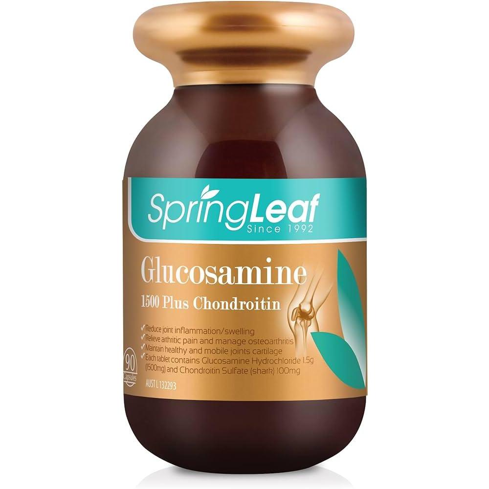 SPRING LEAF GLUCOSAMINE 1500 PLUS CHONDROITIN ISI 90 KAPSUL HALAL ALAMI
