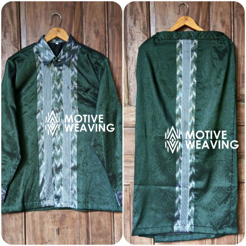 Kemeja Songket Tenun Pria | Rok Span Bawahan Wanita | Songket Tenun Baron Ikat Palembang Jepara Terb