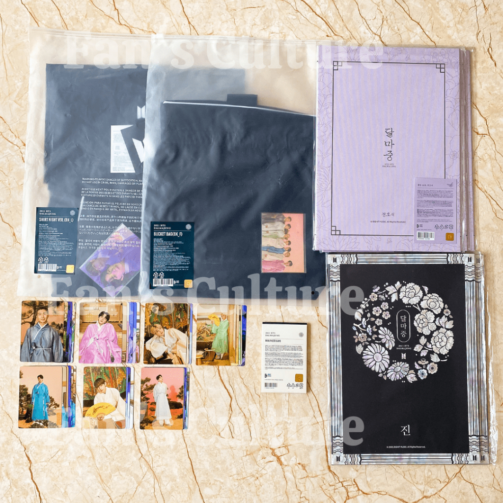 [READY STOCK] BTS Dalmajung 2021-2022 Merch - Shirt Black/Bucket Bag/Flip Photo (Night Ver)/Mini Pho