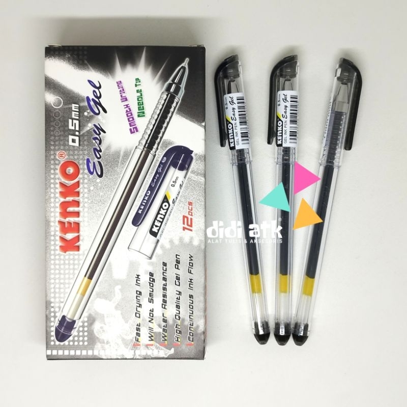 

Pulpen Kenko Easy Gel 0.5mm Warna Hitam 1 Pak isi 12 Pcs
