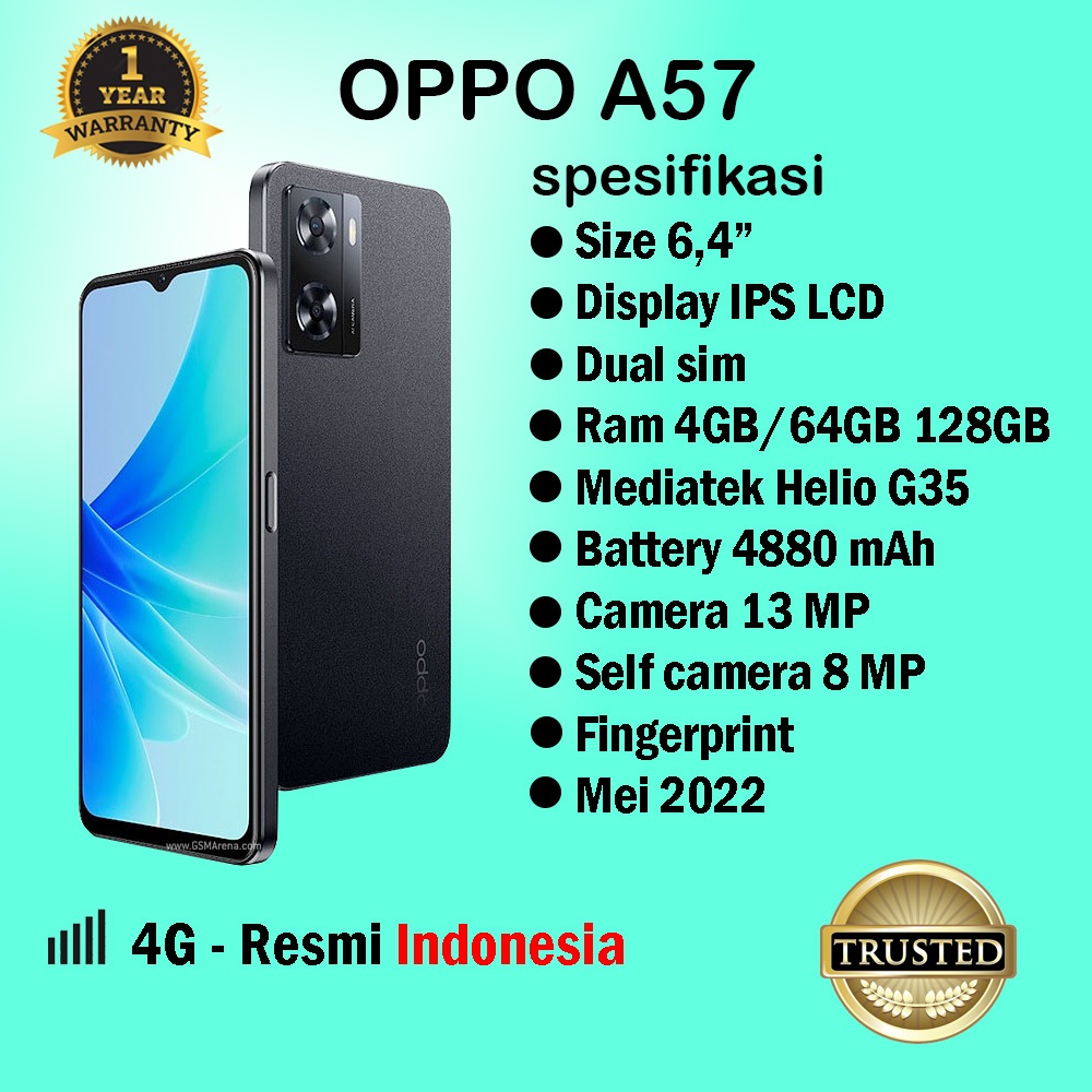 "SPESIAL DISKON" Oppo A57 4/64 Second Fullset Ori Second Mulus Like New Garansi Resmi